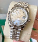 Swiss Copy Rolex 31 mm Datejust Silver Diamond Dial Jubilee Bracelet
